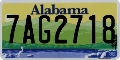 AL license plate 7AG2718