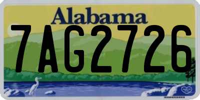 AL license plate 7AG2726