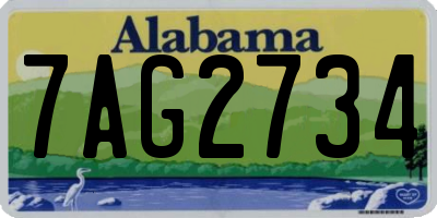 AL license plate 7AG2734
