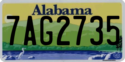 AL license plate 7AG2735