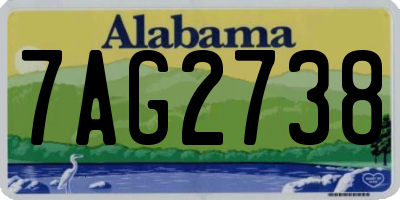 AL license plate 7AG2738
