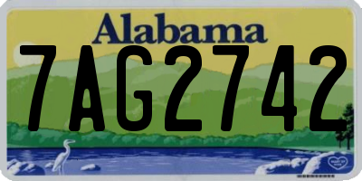AL license plate 7AG2742