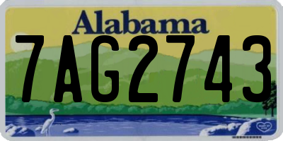 AL license plate 7AG2743