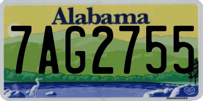 AL license plate 7AG2755