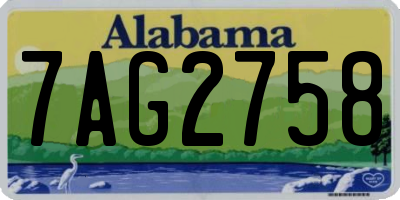 AL license plate 7AG2758