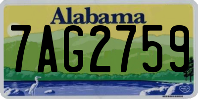 AL license plate 7AG2759