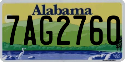 AL license plate 7AG2760
