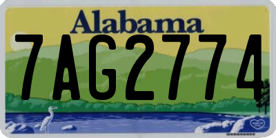 AL license plate 7AG2774