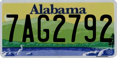 AL license plate 7AG2792