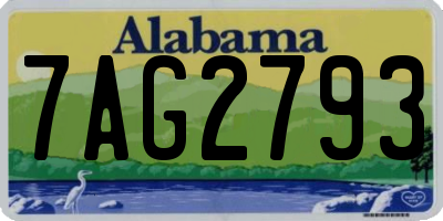 AL license plate 7AG2793