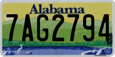 AL license plate 7AG2794