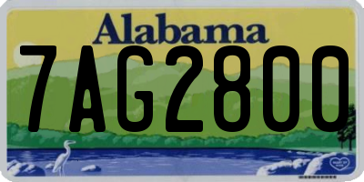 AL license plate 7AG2800