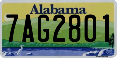 AL license plate 7AG2801