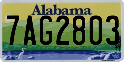 AL license plate 7AG2803