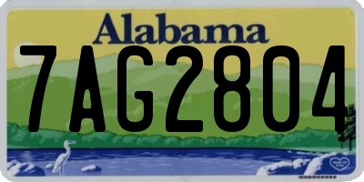 AL license plate 7AG2804