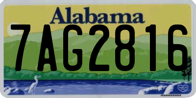 AL license plate 7AG2816