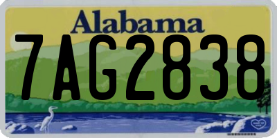 AL license plate 7AG2838