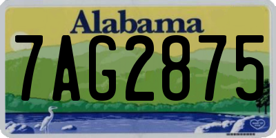 AL license plate 7AG2875