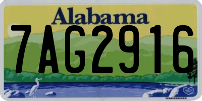 AL license plate 7AG2916