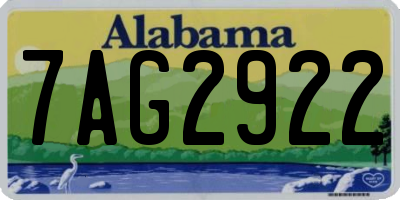 AL license plate 7AG2922