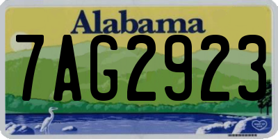 AL license plate 7AG2923