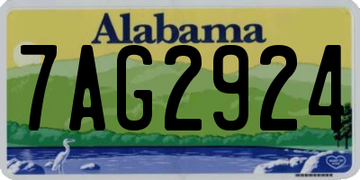 AL license plate 7AG2924