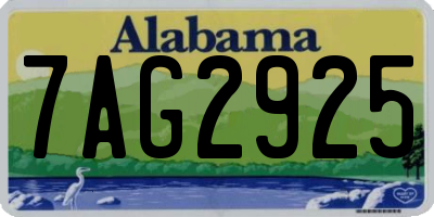 AL license plate 7AG2925