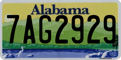 AL license plate 7AG2929