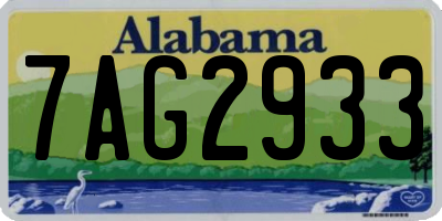 AL license plate 7AG2933