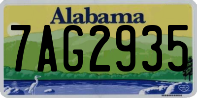AL license plate 7AG2935