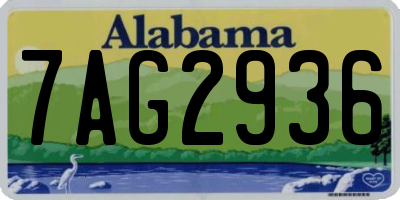 AL license plate 7AG2936