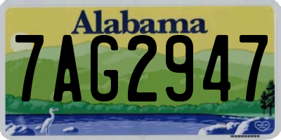 AL license plate 7AG2947