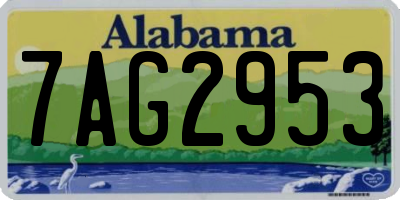 AL license plate 7AG2953