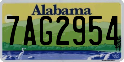 AL license plate 7AG2954