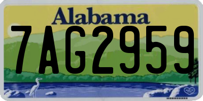 AL license plate 7AG2959