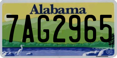 AL license plate 7AG2965