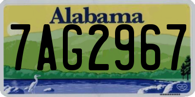 AL license plate 7AG2967