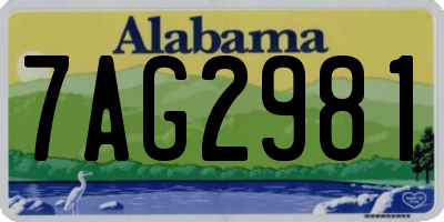 AL license plate 7AG2981