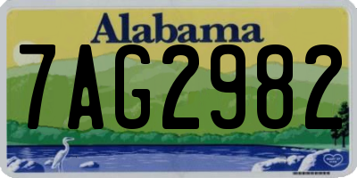 AL license plate 7AG2982