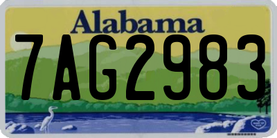 AL license plate 7AG2983