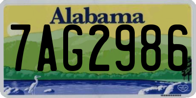 AL license plate 7AG2986