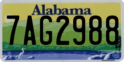 AL license plate 7AG2988