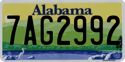 AL license plate 7AG2992