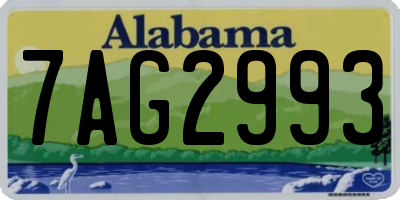 AL license plate 7AG2993