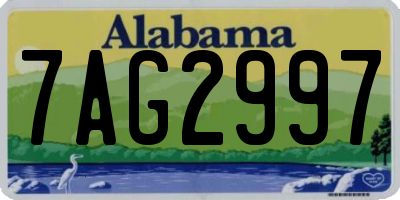 AL license plate 7AG2997