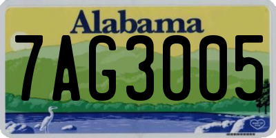 AL license plate 7AG3005