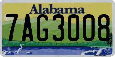 AL license plate 7AG3008