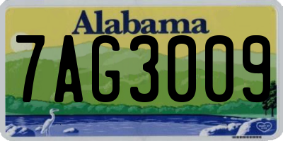 AL license plate 7AG3009