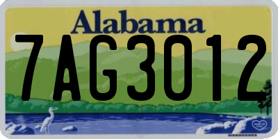AL license plate 7AG3012