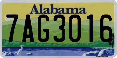 AL license plate 7AG3016